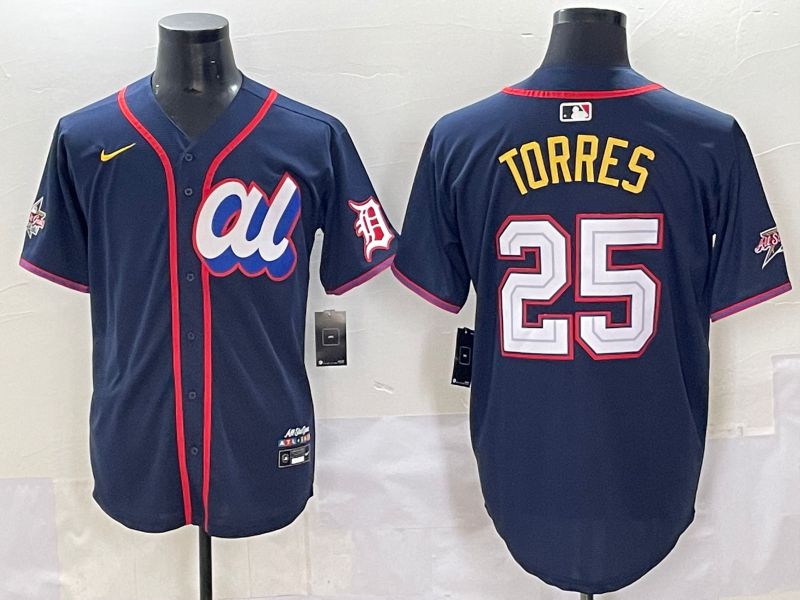 Men 2025 Detroit Tigers #25 Torres Blue All star Blank Blue Nike MLB Jersey style 2->chicago cubs->MLB Jersey